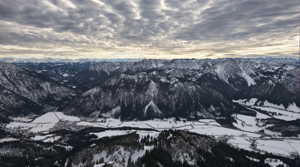 View from Wendelstein soutwards, on the left hand side: Bayrischzell
