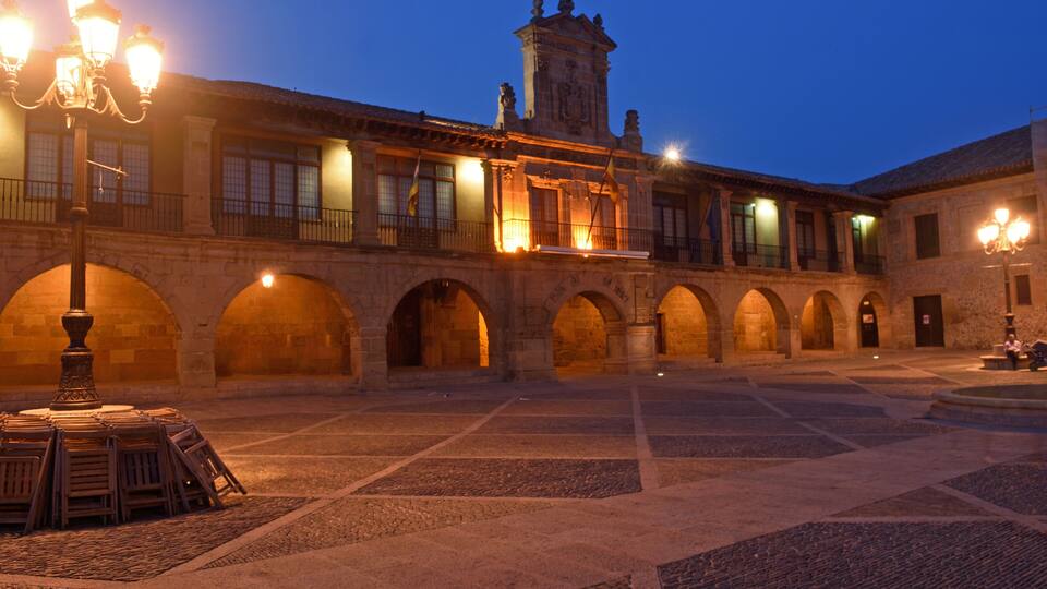 Main square of Santo Domingo de la Calzada, La Rioja, Spain
