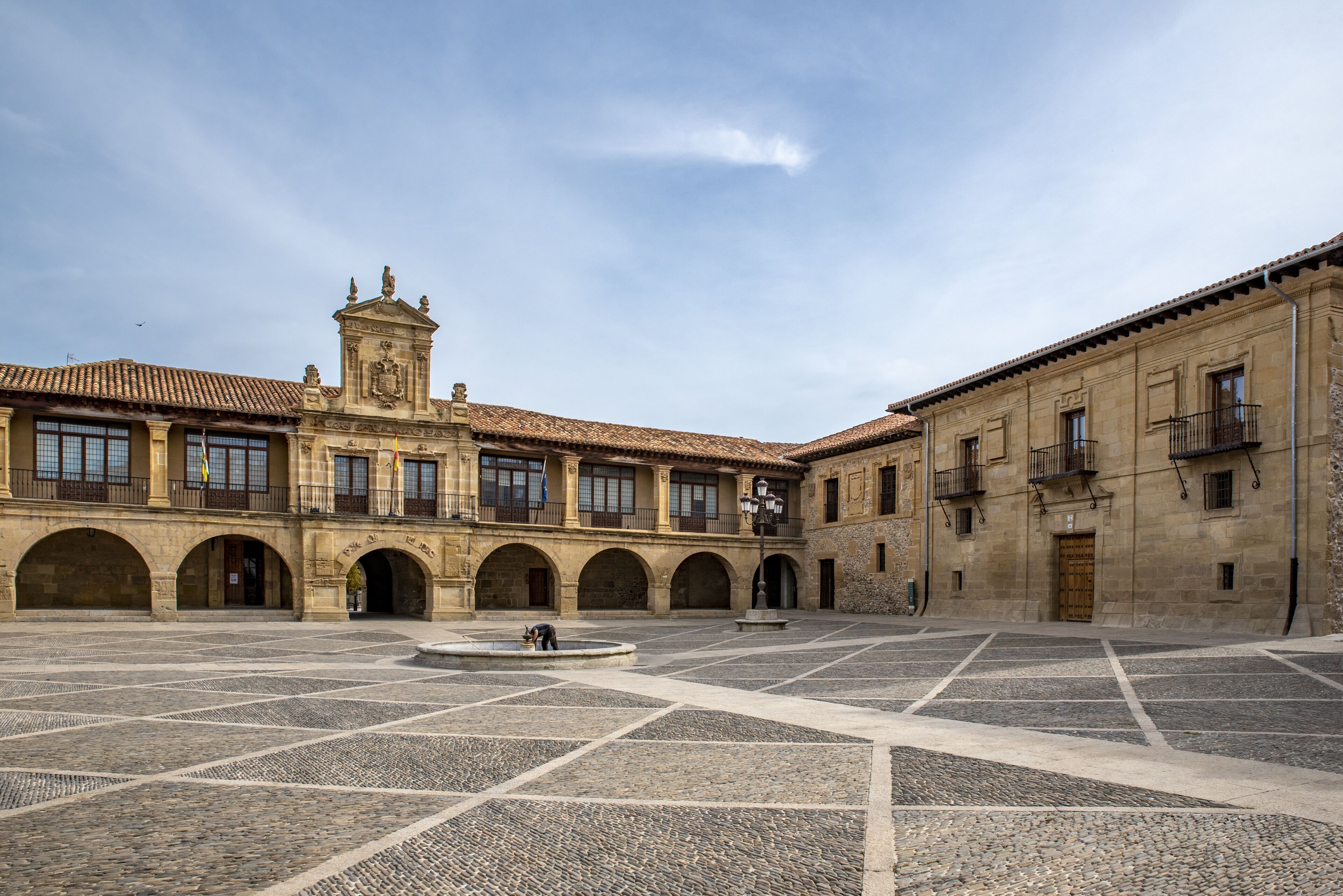 Main square of Santo Domingo de la Calzada, La Rioja, Spain