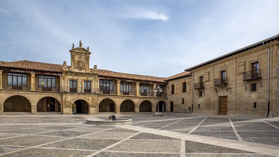 Main square of Santo Domingo de la Calzada, La Rioja, Spain