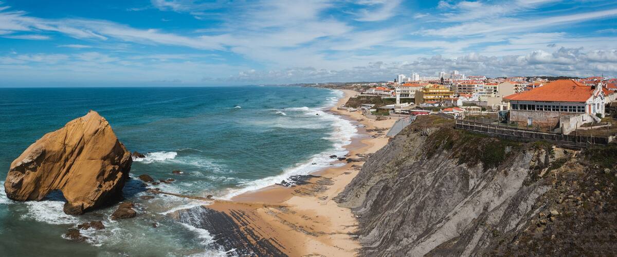Panoramic View of Santa Cruz Beach, Torres Vedras, Portugal