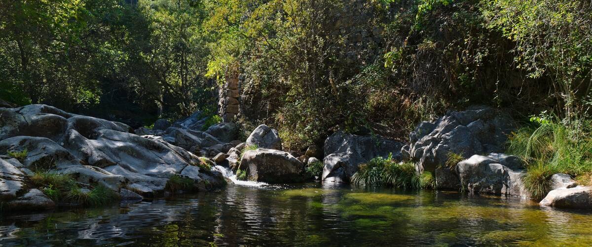 Beautiful Gralheira river scenery in Carvalhais. São Pedro do Sul, Portugal