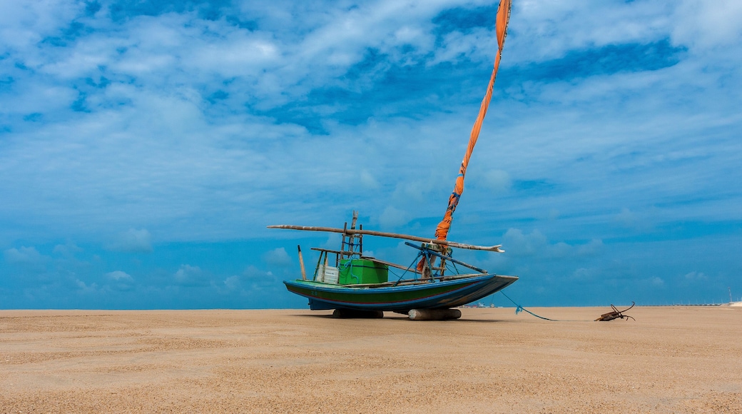 RAFT ANCHORED ON TAIBA BEACH WEST COAST OF THE STATE OF CEARÁ, NORTHEASTERN BRAZIL.