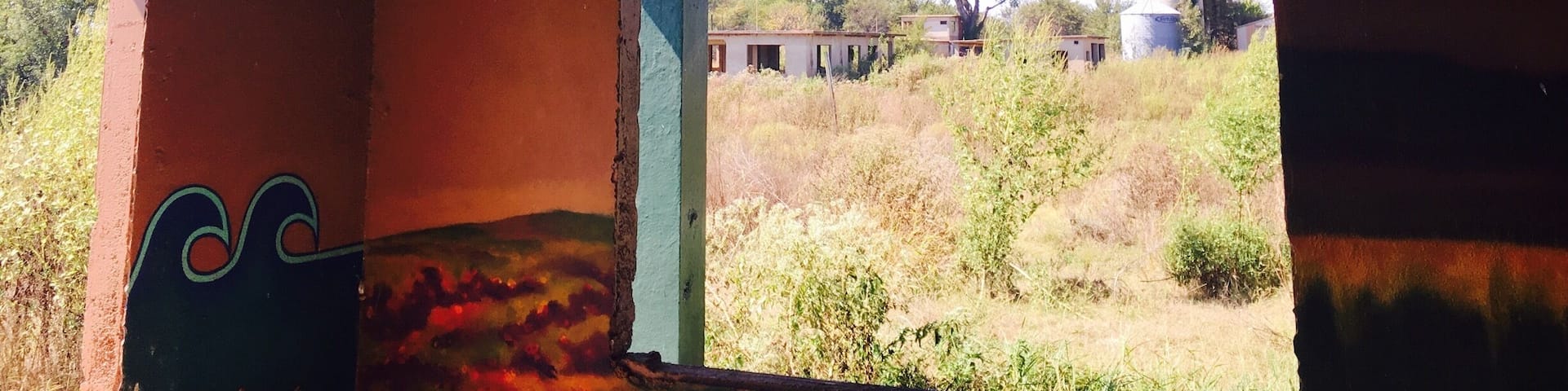 Beautiful art work in some old building around this refuge