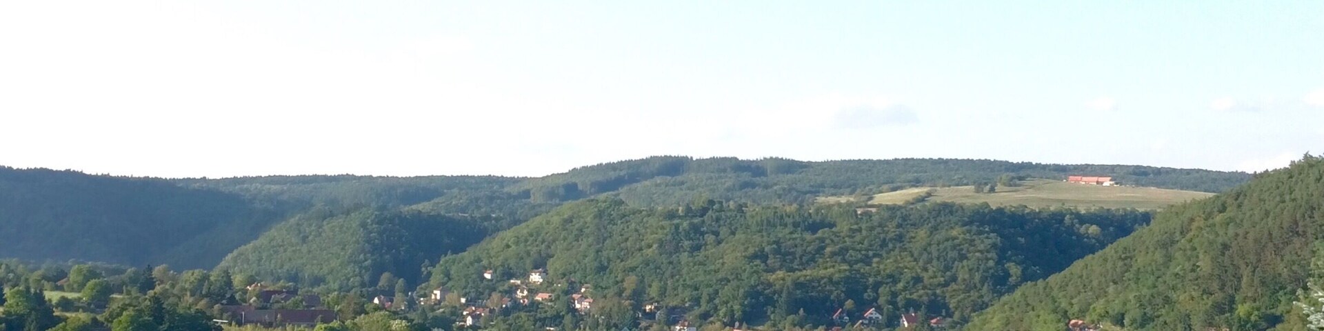 View of the Karlstejn village from the south entrance of the castle