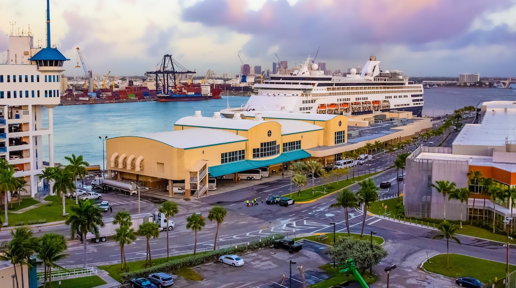 The view from a cruise ship of Port Everglades