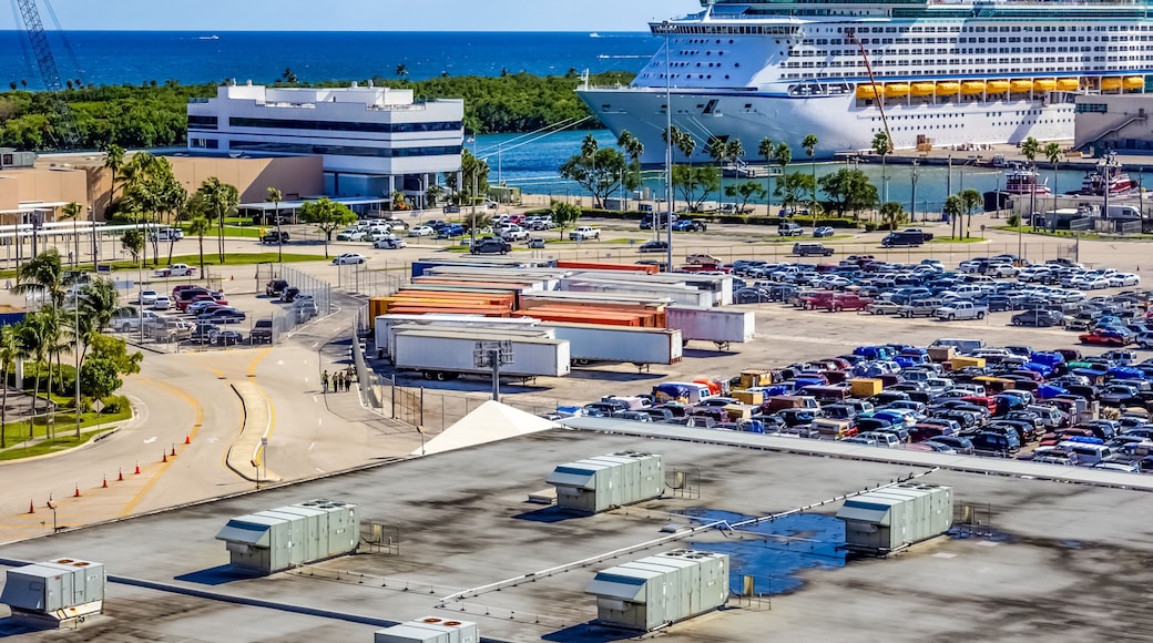 The view from a cruise ship of Port Everglades
