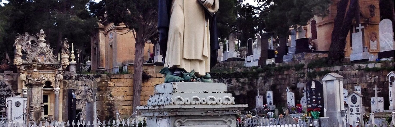 Graveyard in Paola, Malta. Some interesting tomb stones and graves. Enjoy the peaceful environment.