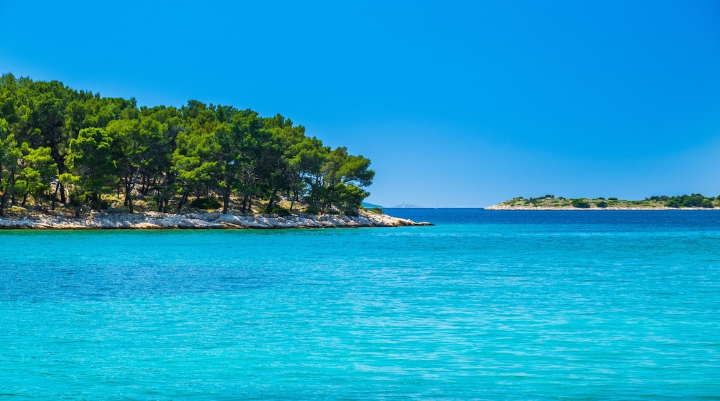 Beautiful islands Prisnjak and Lukovnik on Adriatic sea in Croatia, near town of Tribunj