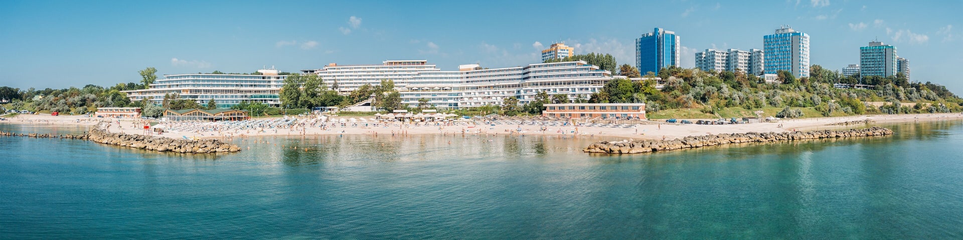 Aerial Drone View Of Neptun-Olimp Resort At The Black Sea In Romania
