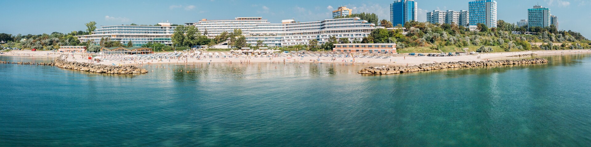 Aerial Drone View Of Neptun-Olimp Resort At The Black Sea In Romania