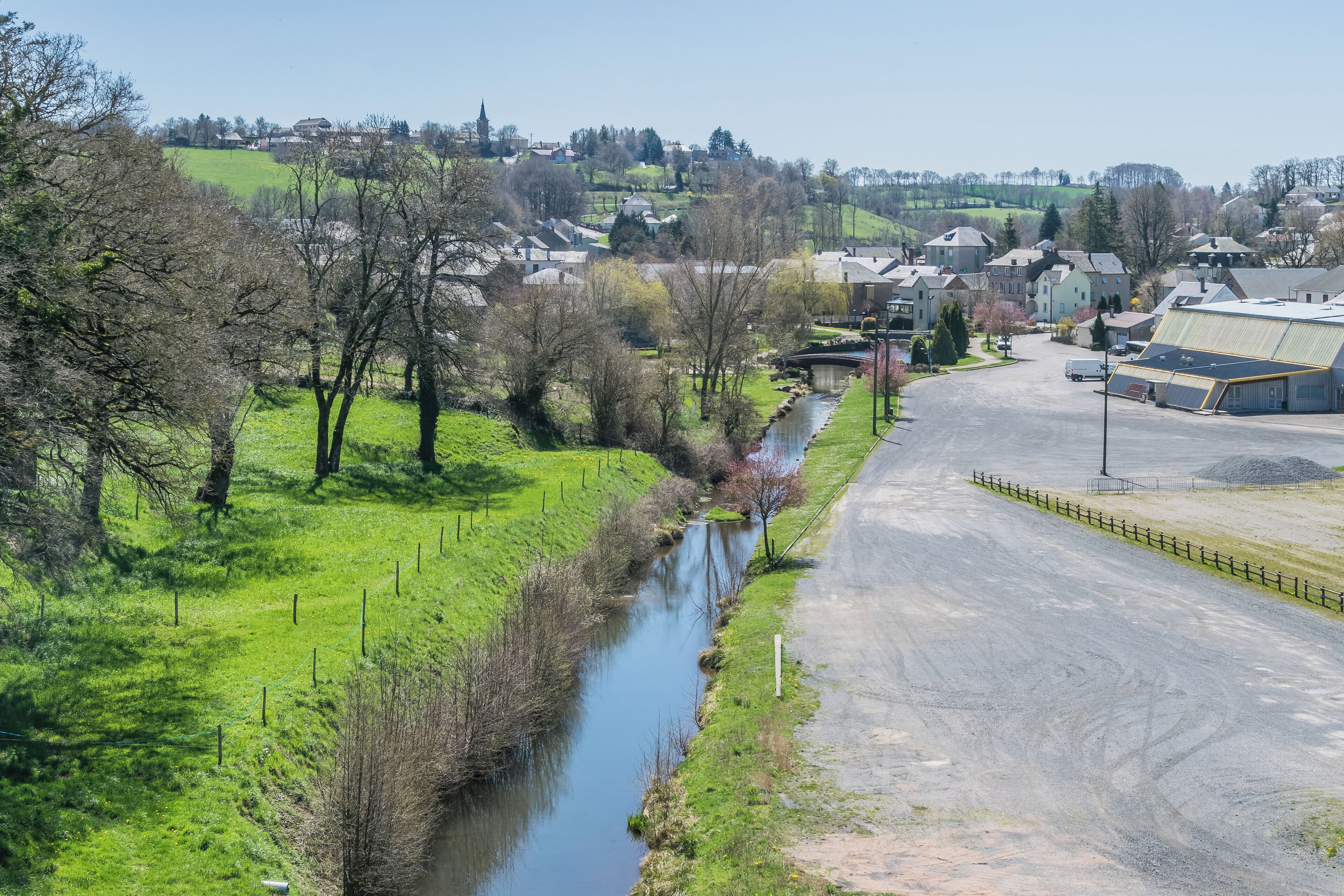Alrance River in Villefranche-de-Panat (view from the dam), Aveyron, France