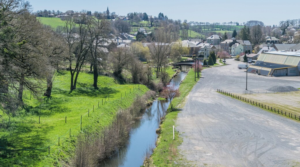 Alrance River in Villefranche-de-Panat (view from the dam), Aveyron, France