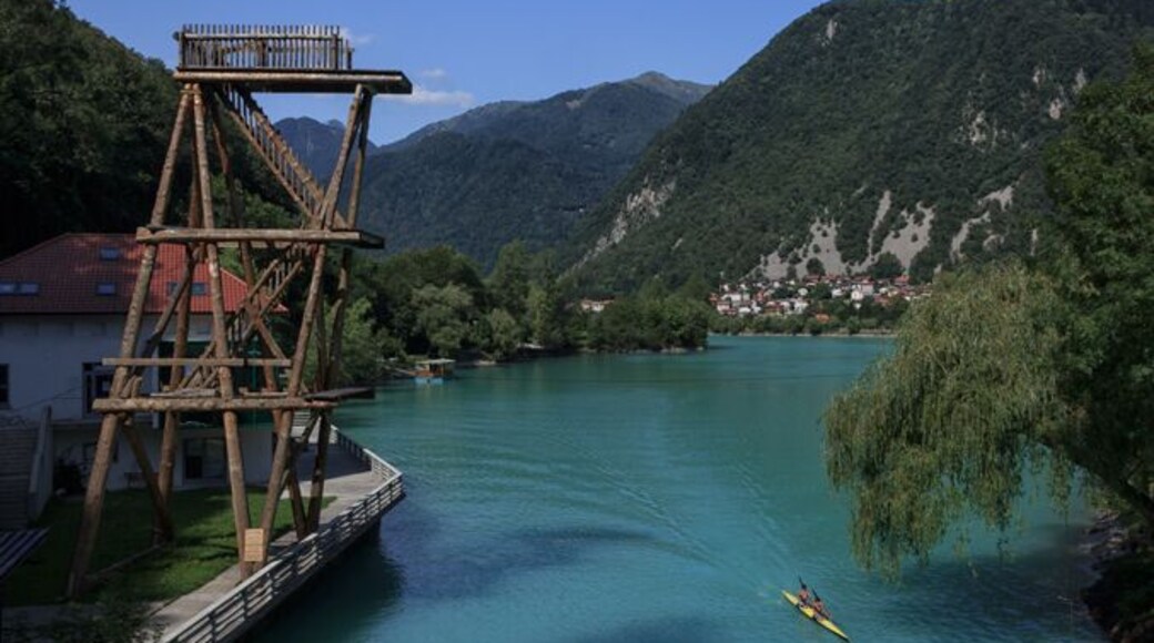 Most na Soči, Slovenia - home of some of the bluest water and highest diving platform we've seen. Would you jump into the cold water from here?
See more of Slovenia's beautiful landscapes here: http://www.hecktictravels.com/postcards-slovenia-photography