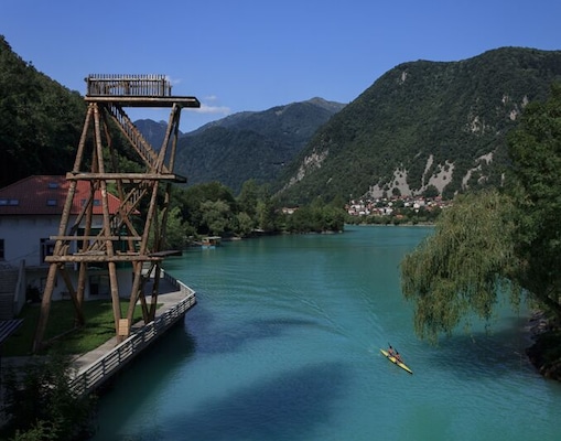 Most na Soči, Slovenia - home of some of the bluest water and highest diving platform we've seen. Would you jump into the cold water from here?
See more of Slovenia's beautiful landscapes here: http://www.hecktictravels.com/postcards-slovenia-photography