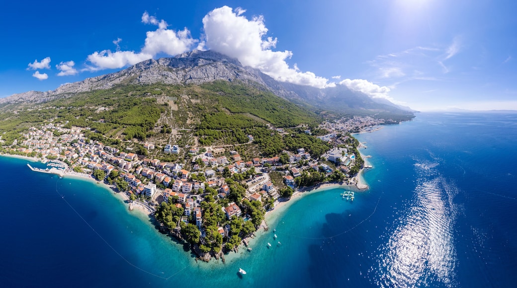 Famous Punta Rata beach with azure sea in Tucepi, Dalmatia, Croatia