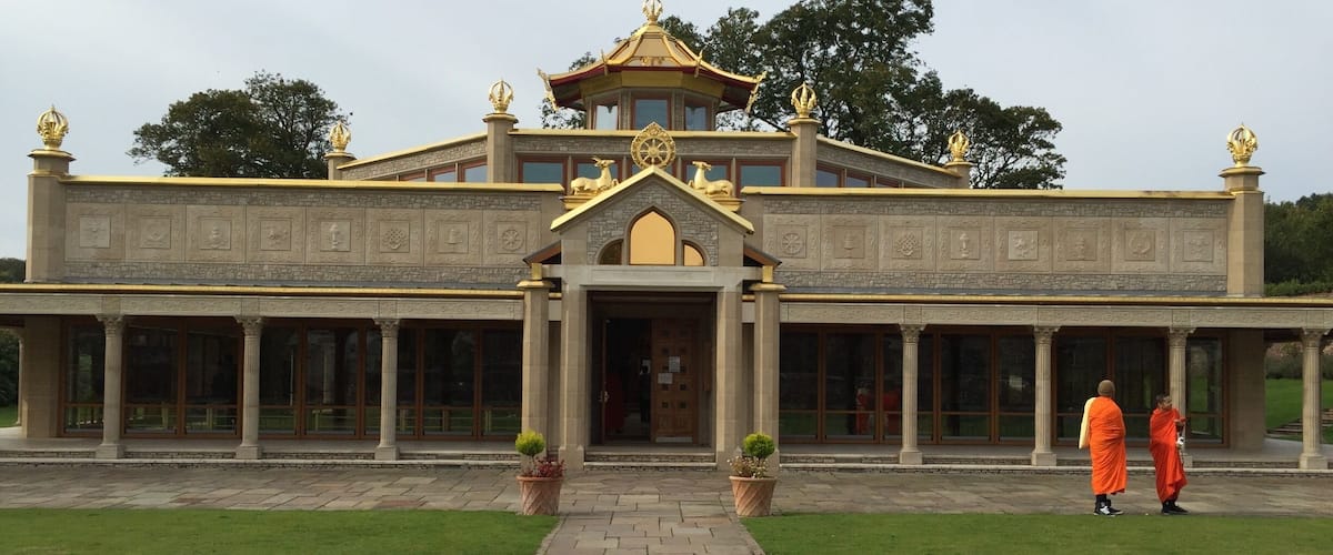 Not in Thailand or Myanmar or Cambodia. This is the Manjushree Buddhist Temple at Conishead near Ulverston, Cumbria, UK.