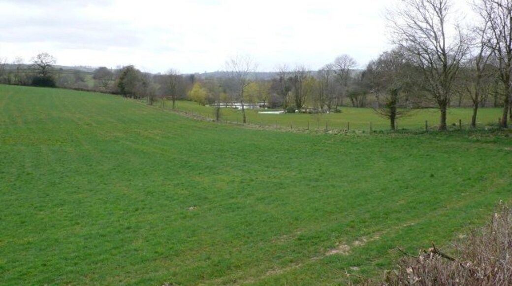 Ornamental garden at Sandpit Old Farm These ornamental gardens consisting of a series of water ponds just to the east of the farm have been constructed on what was presumably the old pits.
