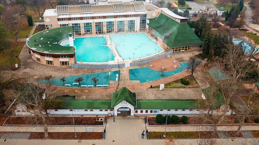 Aerial view about the thermal bath at Harkany, Hungary