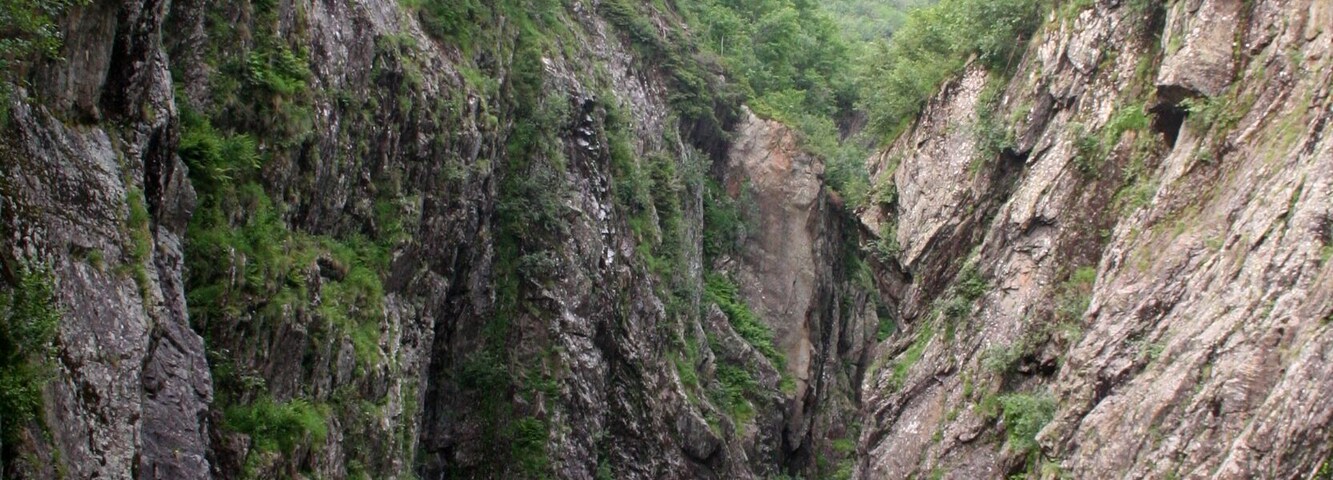Les gorges de la Diosaz en aval du barrage de la Bajulaz.