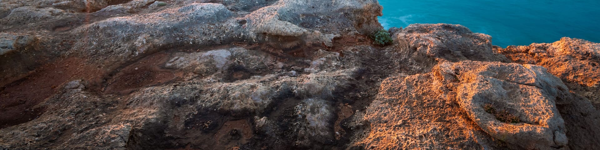 Limestone cliffs and a rock arch near Lavris village in Rethymno regio