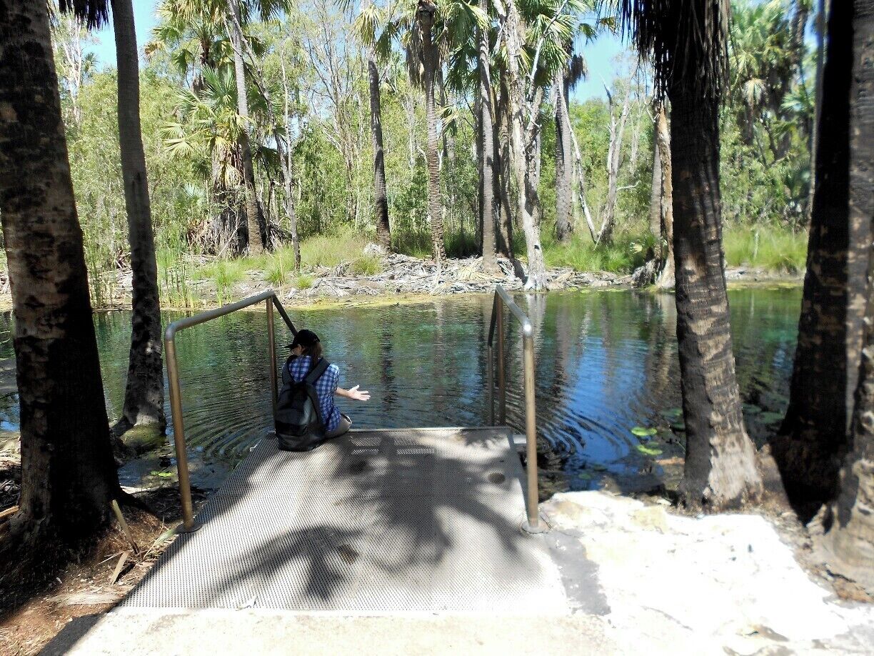 Mataranka has a thermal pool which looks like a swimming pool. However, a bit further down is Bitter Springs. It's a gorgeous natural pool where you can swim and snorkel. It looks so tropical and you feel like you're in the middle of nowhere. You can also follow the stream for about 100m and climb out via a ladder. Bring a mask for the best experience!