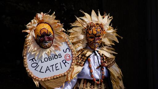 Traditional carnival mask of the municipality of Lobios: os Follateiros. Ourense, Galcia. Spain