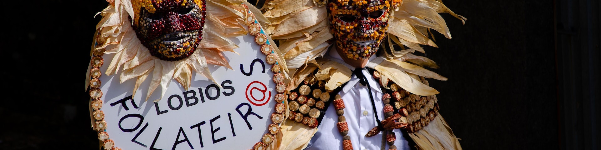 Traditional carnival mask of the municipality of Lobios: os Follateiros. Ourense, Galcia. Spain