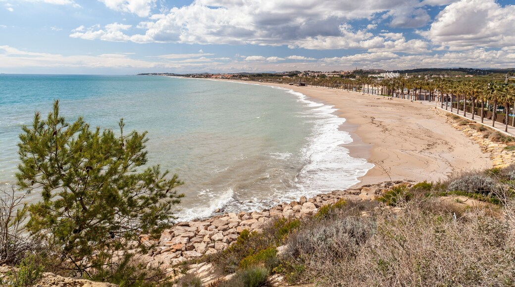 Mediterranean beach in Creixell,Costa Dorada,Catalonia,Spain.