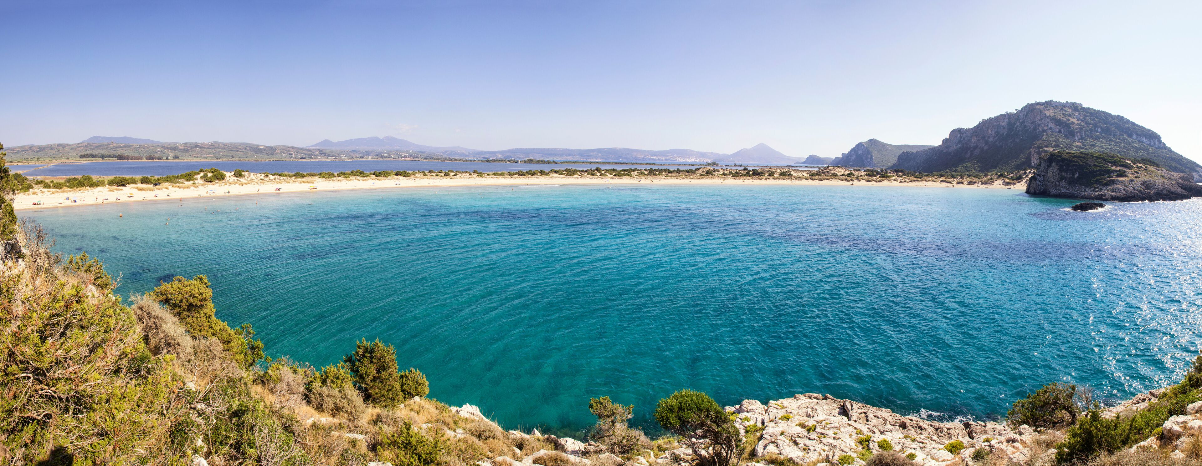 Greece, Messenia, Gialova Lagoon, Voidokilia beach