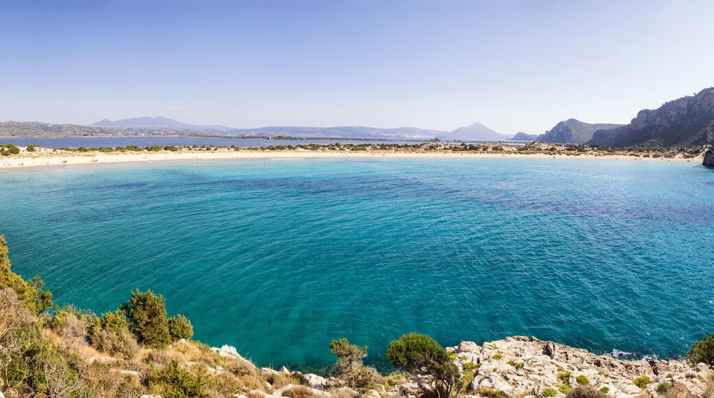 Greece, Messenia, Gialova Lagoon, Voidokilia beach