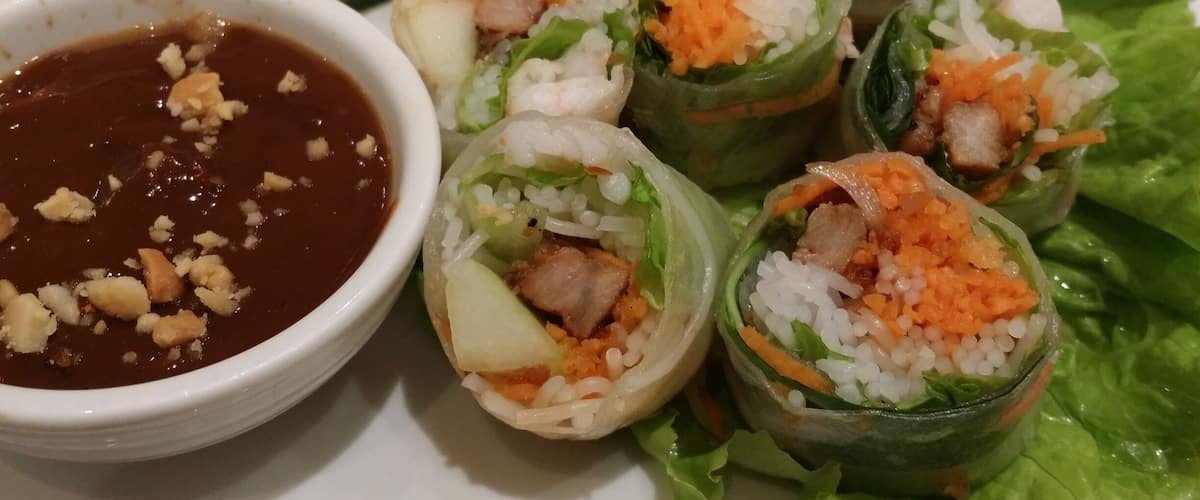 Fresh pork and shrimp spring rolls