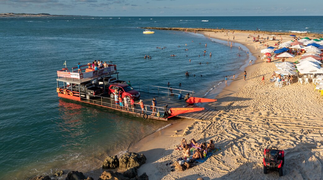 Ferry that crosses the Guarairas lagoon. Tibau do Sul, near Pipa beach and Natal, Rio Grande do Norte, Brazil on January 13, 2019.