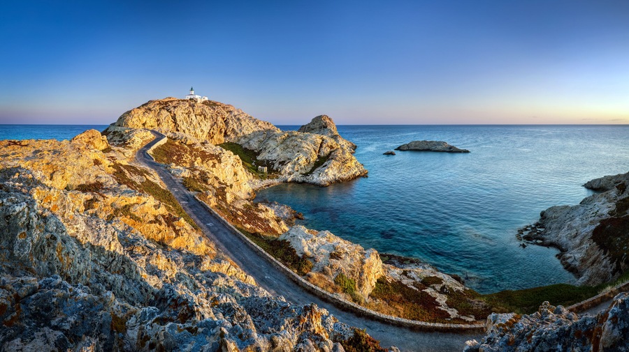Panoramic view of sunrise on Isula Rossa (L'Ã?Â?le-Rousse) on the island Corsica., Shutterstock ID 112193792, Purchase Order: -