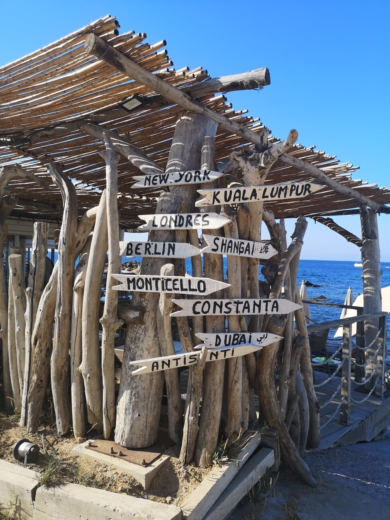 Beach Bar on the lovely sandy beach in L’lle Rousse Corsica 🏖