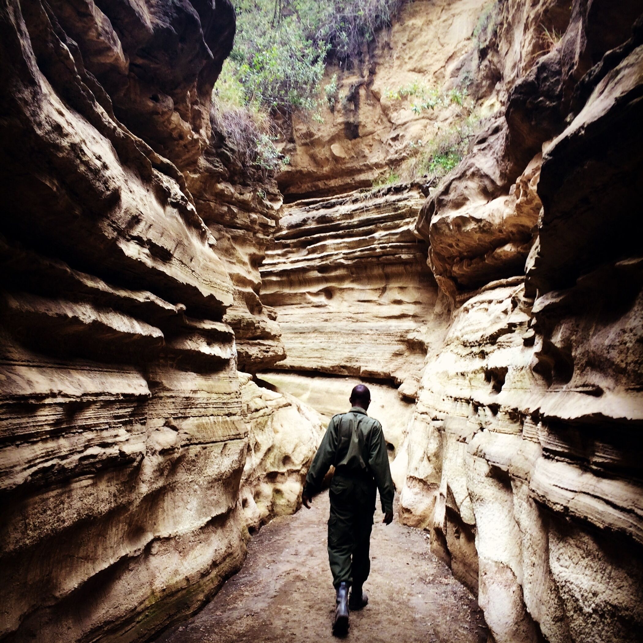 Walking through Hell's Gate National Park with a park ranger as guide.  