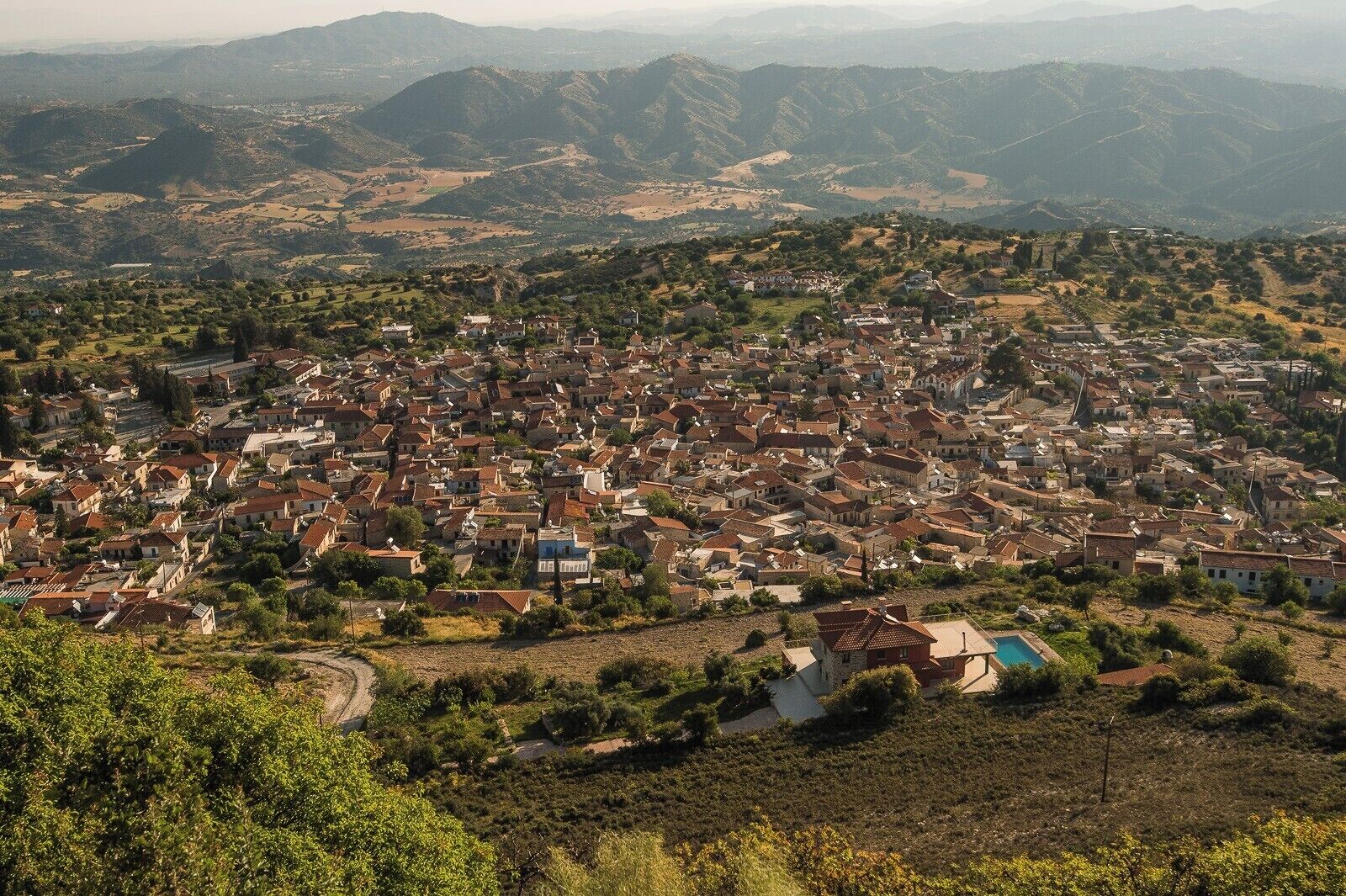 A beautiful view of the ancient village of Lefkara, the place of lace masters and masters of the silver business