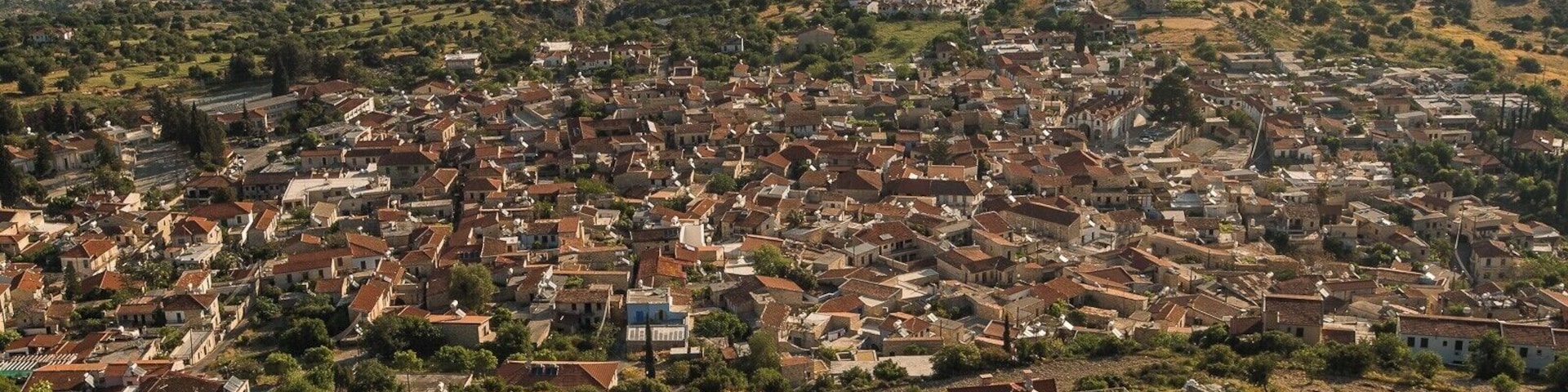 A beautiful view of the ancient village of Lefkara, the place of lace masters and masters of the silver business