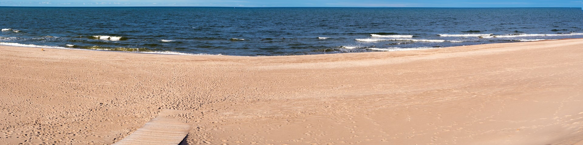 White sand and beautiful beach. Baltic Sea. Poland