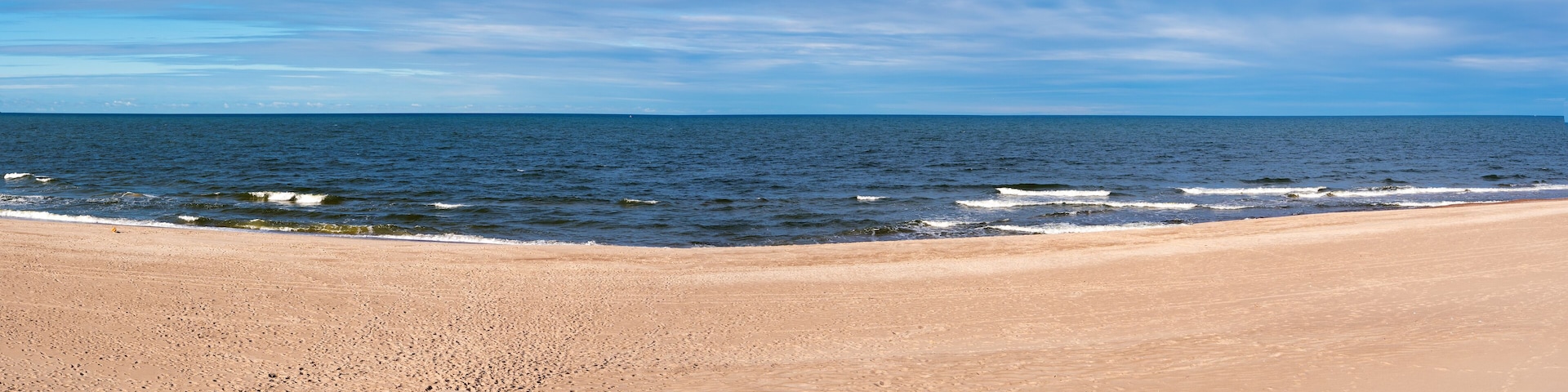 White sand and beautiful beach. Baltic Sea. Poland