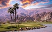 golf courseat sunset in palm springs, california
