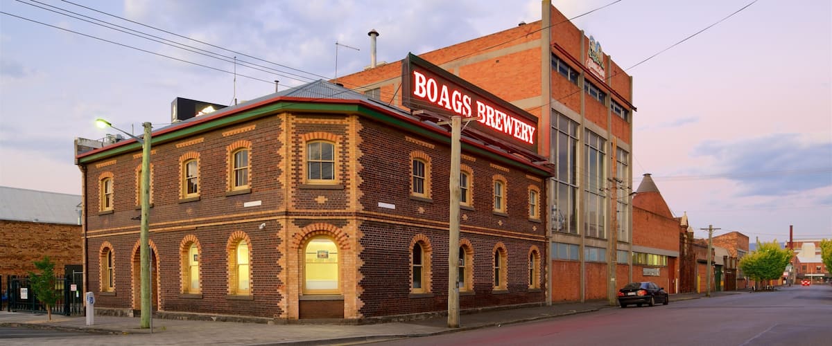 Boags Brewery which includes signage and street scenes