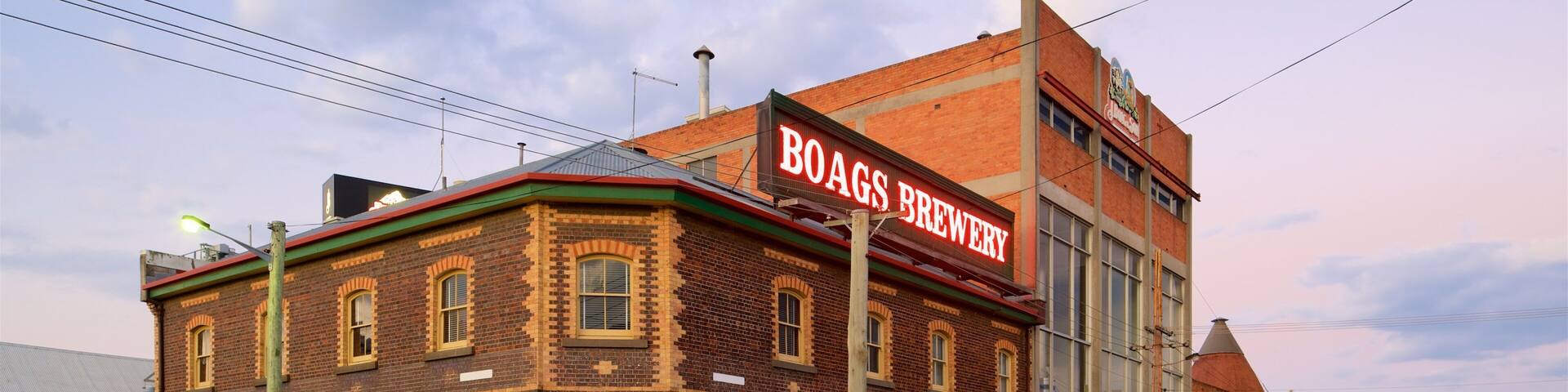 Boags Brewery which includes signage and street scenes