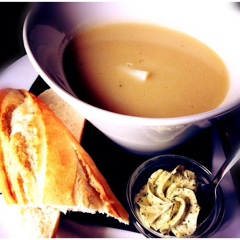 Perfect asparagus soup for a chilly day. 
