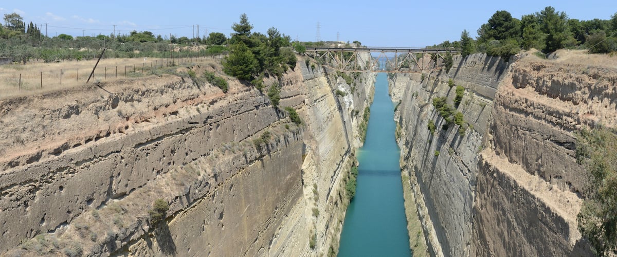 View at the canal of Corinth in Greece