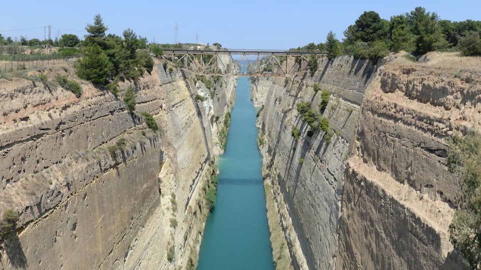 View at the canal of Corinth in Greece