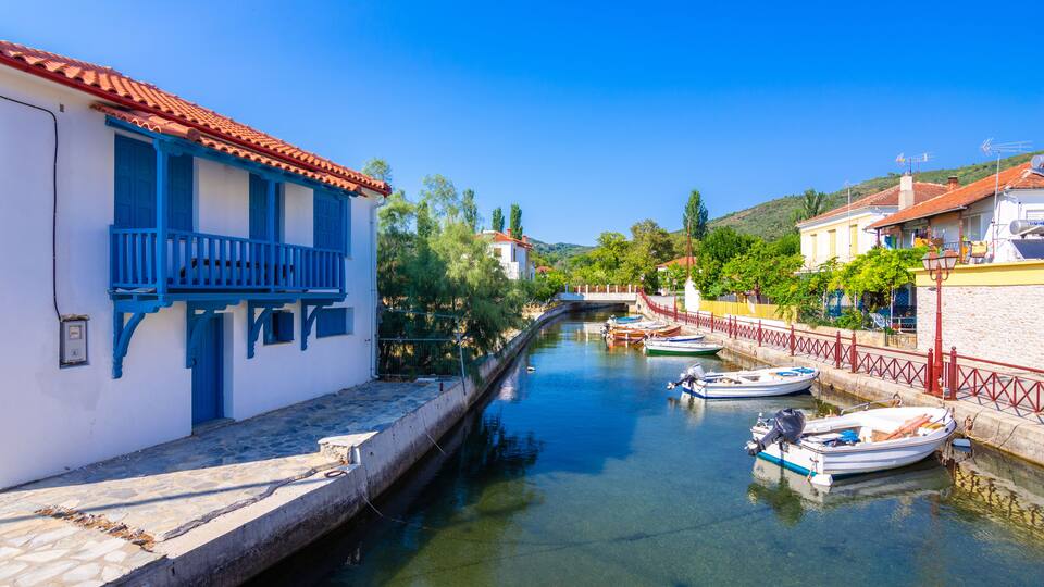 View of Chorto village at South Pelion, Greece.