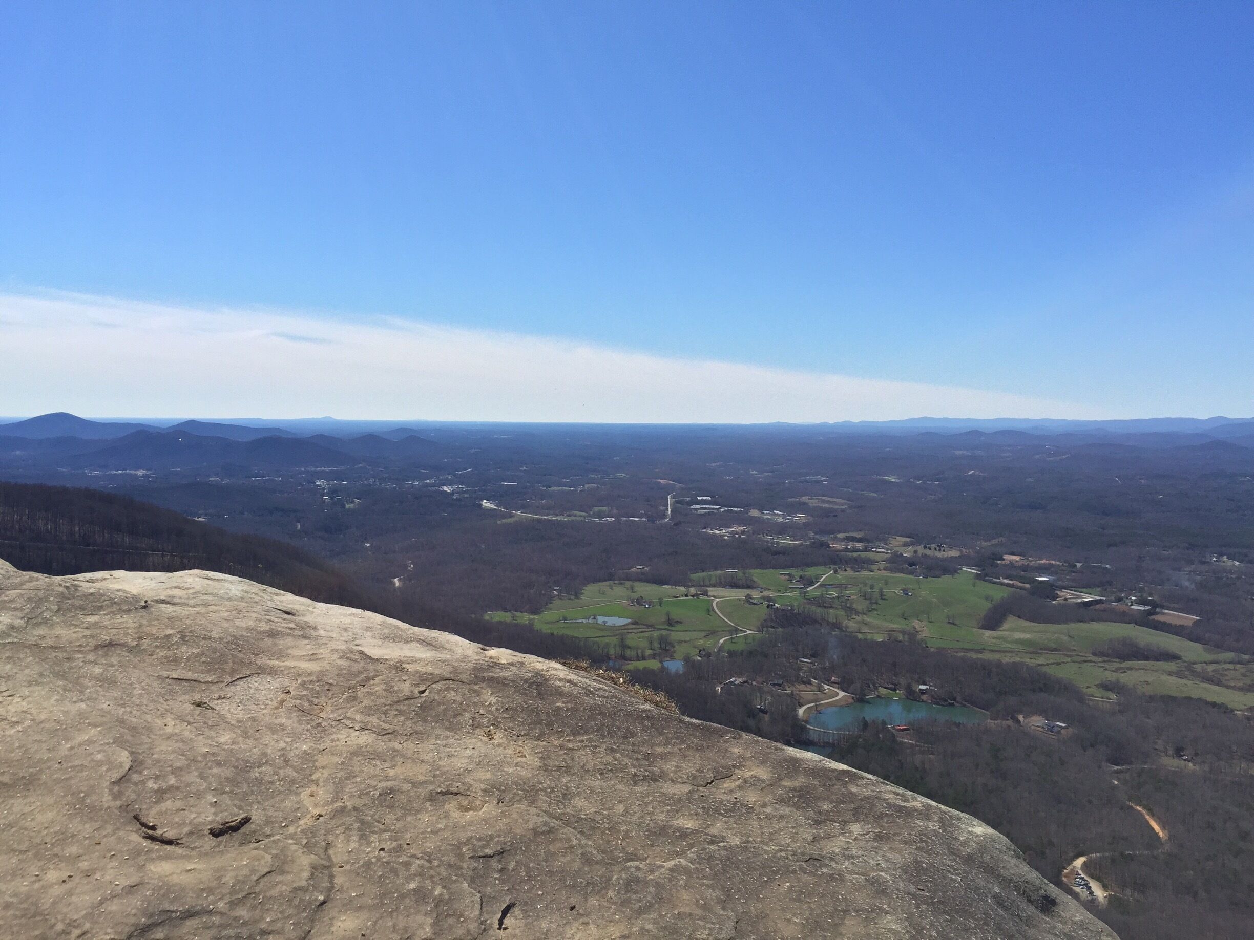 The view from the top of Yonah Mountain.  The mountain is 3,166 ft in elevation.  The hike to the top is a 2.3 mile trail that gaines 1,500 ft in elevation.  This view is looking SW towards Atlanta. 
