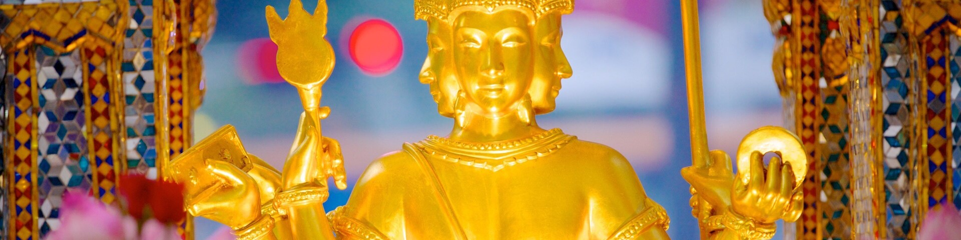 Erawan Shrine featuring religious aspects, interior views and a statue or sculpture