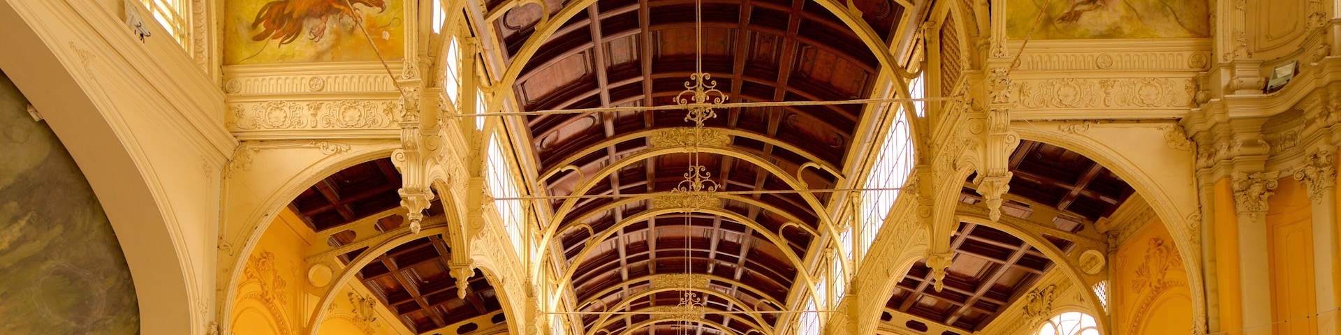 Spa Colonnade which includes heritage architecture, heritage elements and interior views